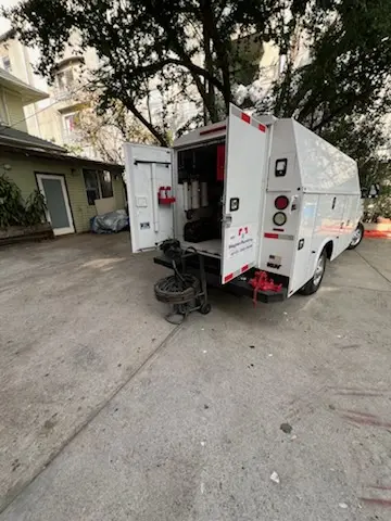 Magnet Plumbing service vehicle on-site for Water Heater Repair in Pomello Ranch